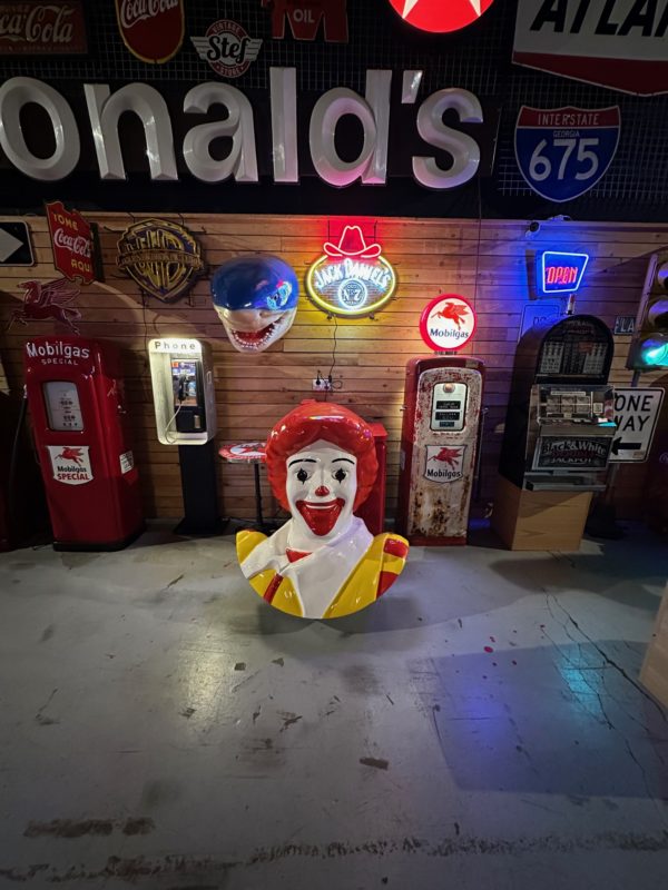 Tête de Ronald McDonald en polyester 110 cm.