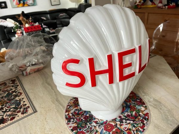 Globe Shell en verre de pompe à essence 44cm
