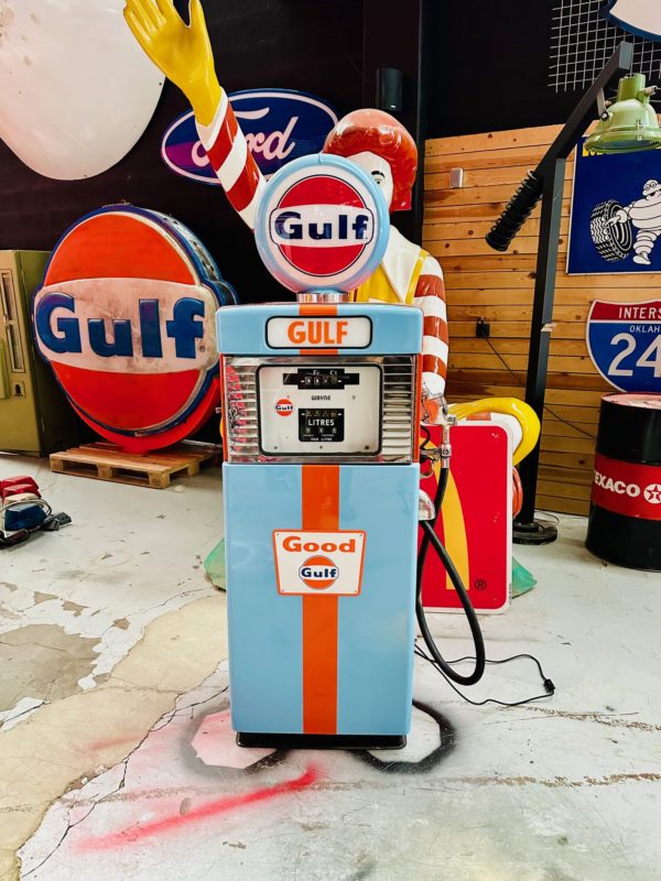 Pompe à essence Gulf Wayne 505 restaurée de 1955