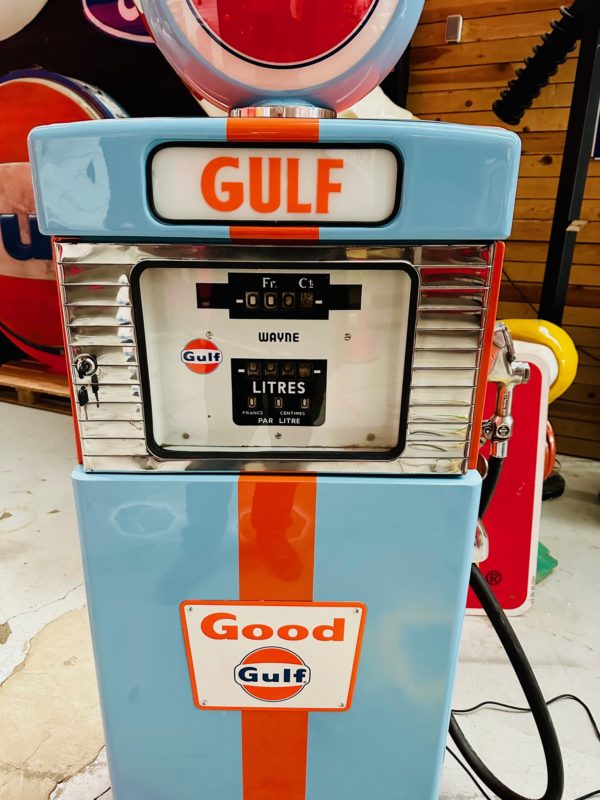 ancienne Pompe à essence Gulf Wayne 505 restaurée