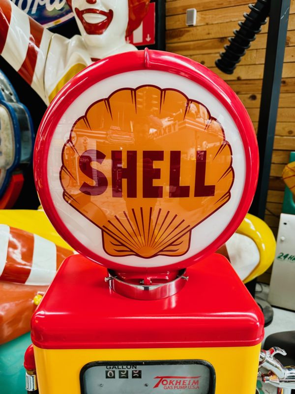 Pompe à essence Américaine Shell globe