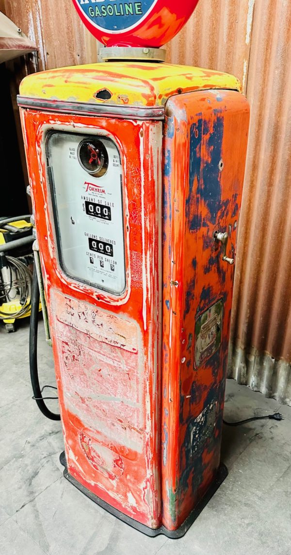 authentique Pompe à essence américaine Indian Gasoline