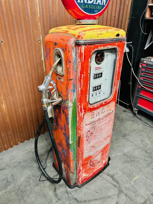 authentique Pompe à essence Indian Gasoline
