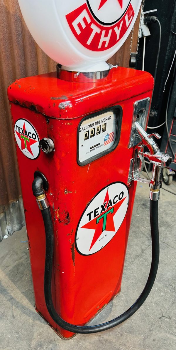 ancienne Pompe à essence Texaco Américaine Patine d’origine.