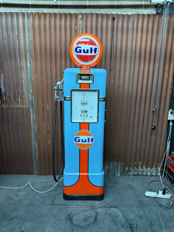 Restored 1948 American Gulf Bowser gas pump