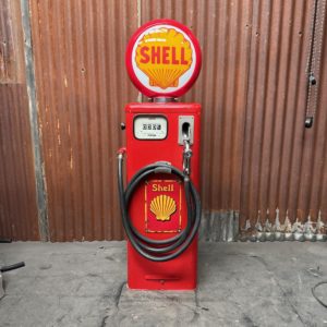 American Shell gas pump.