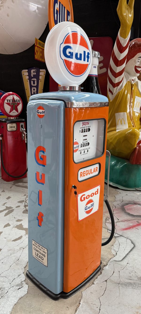 Pompe à essence GULF Tokheim P300 américaine 1955 Restaurée