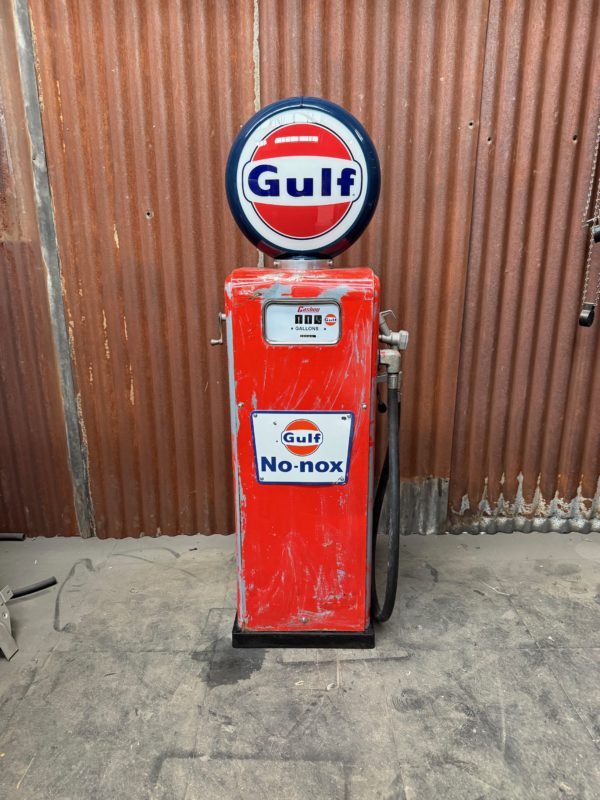 Pompe à essence Gulf gasboy américaine patine d'origine
