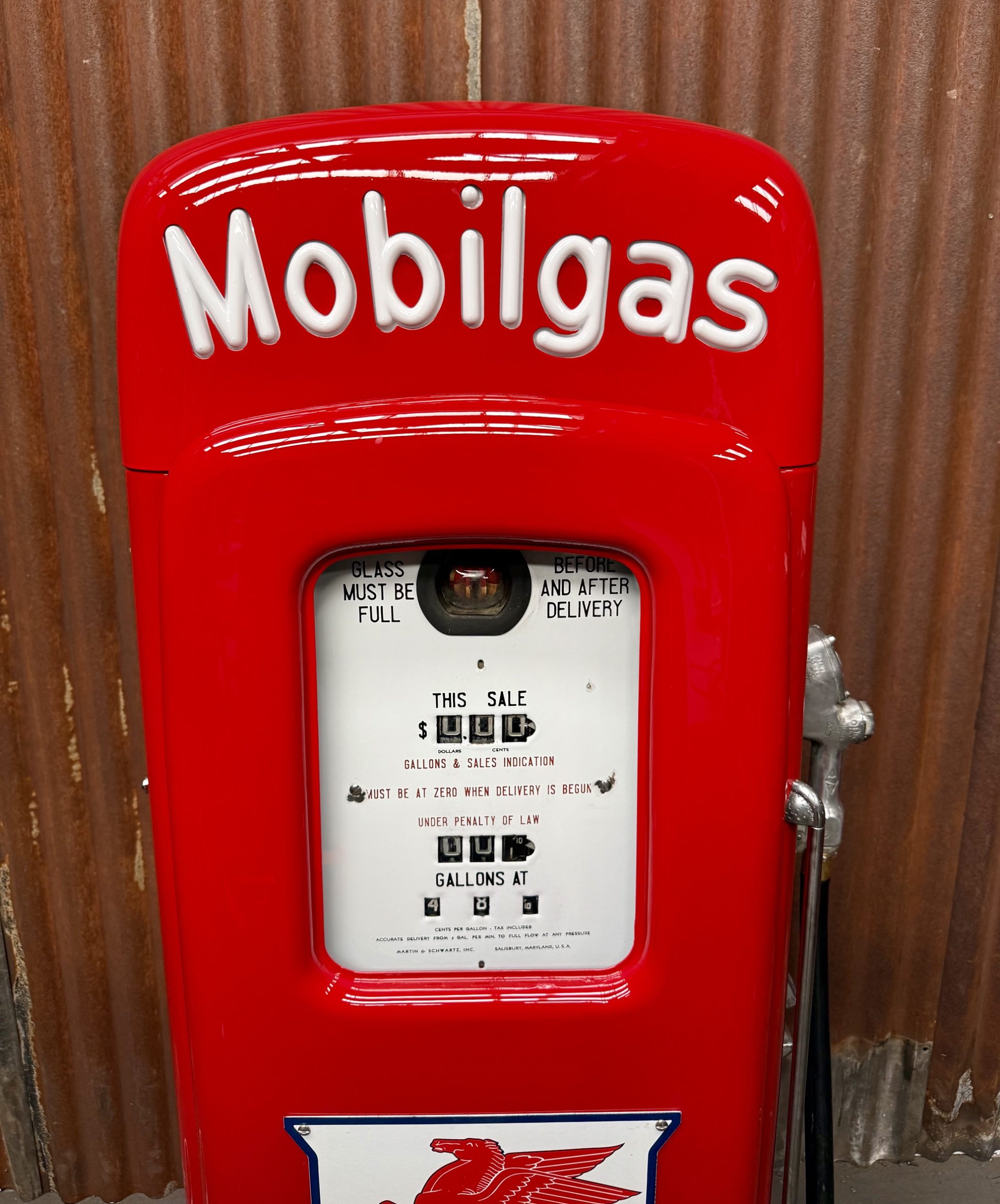 ancienne Pompe à essence Mobilgas américaine 1950 ancienne Pompe à essence Mobilgas américaine
