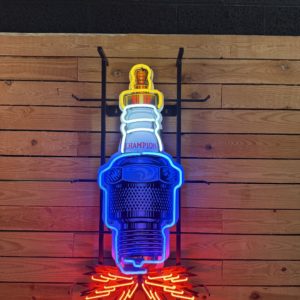 Enseigne néon champion spark plug 100 cm