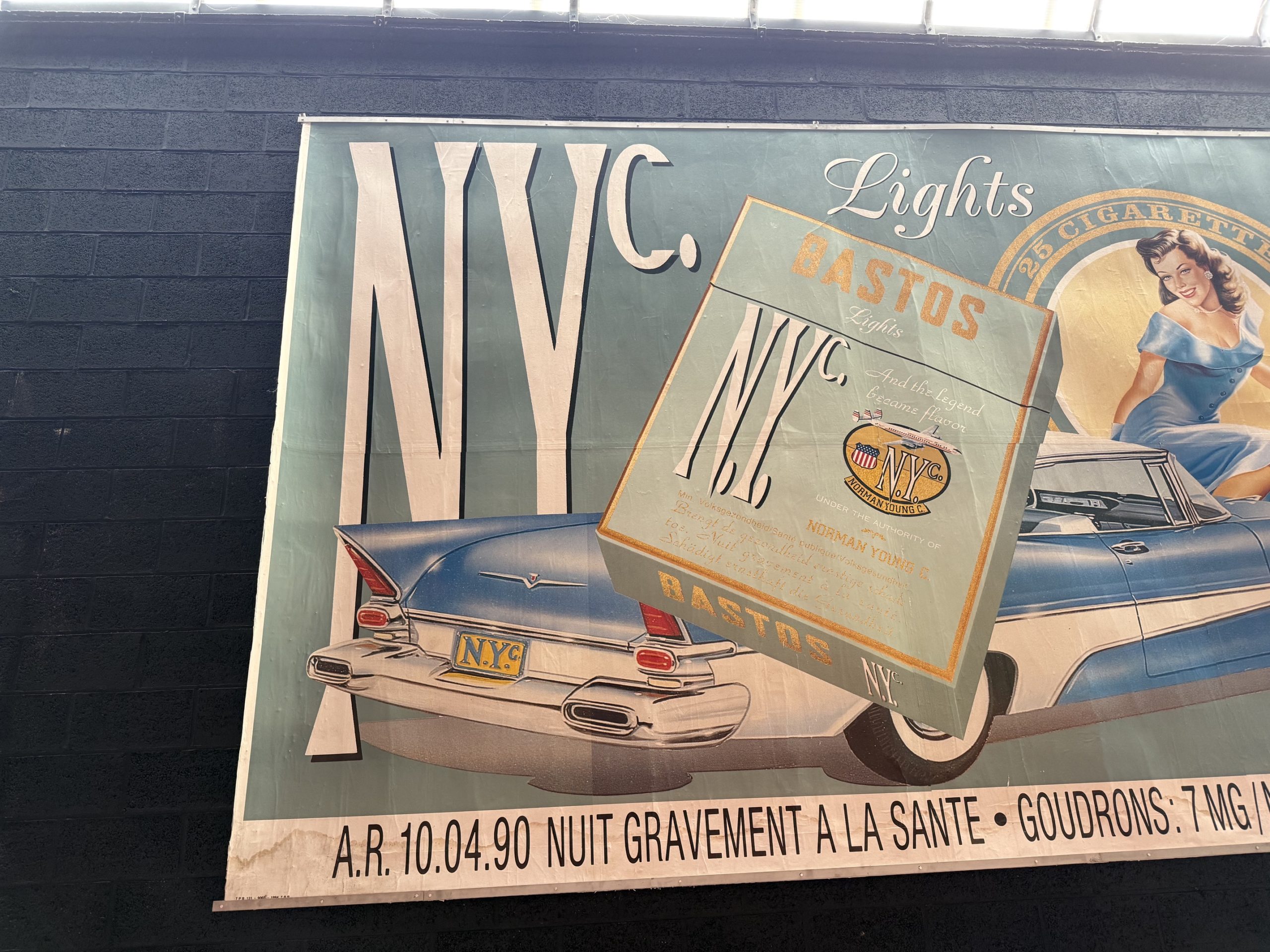 ancienne Affiche Publicitaire Géante BASTOS New York ancienne Affiche Publicitaire Géante BASTOS New York