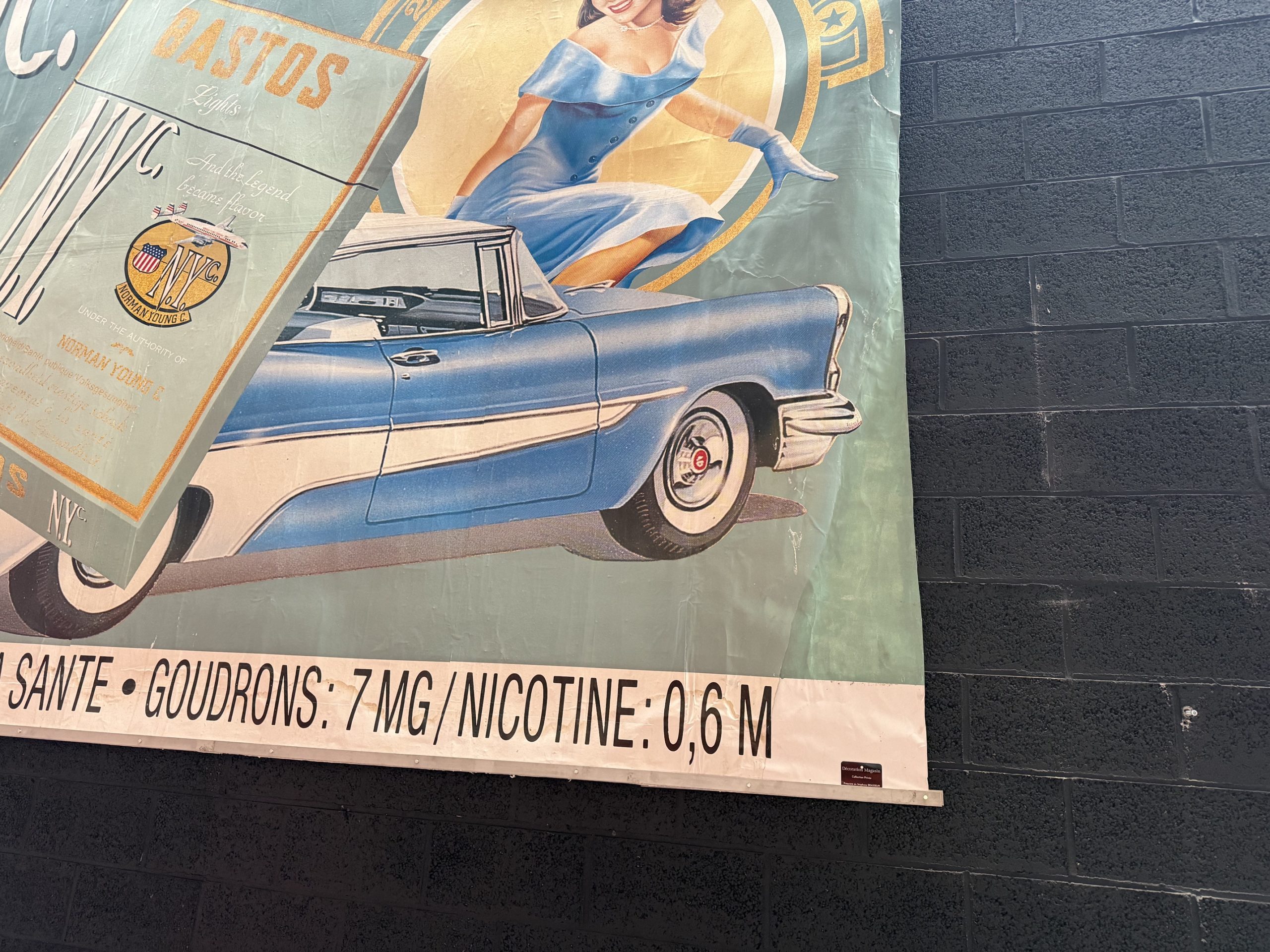 ancienne Affiche Publicitaire Géante cigarette New York ancienne Affiche Publicitaire Géante cigarette New York